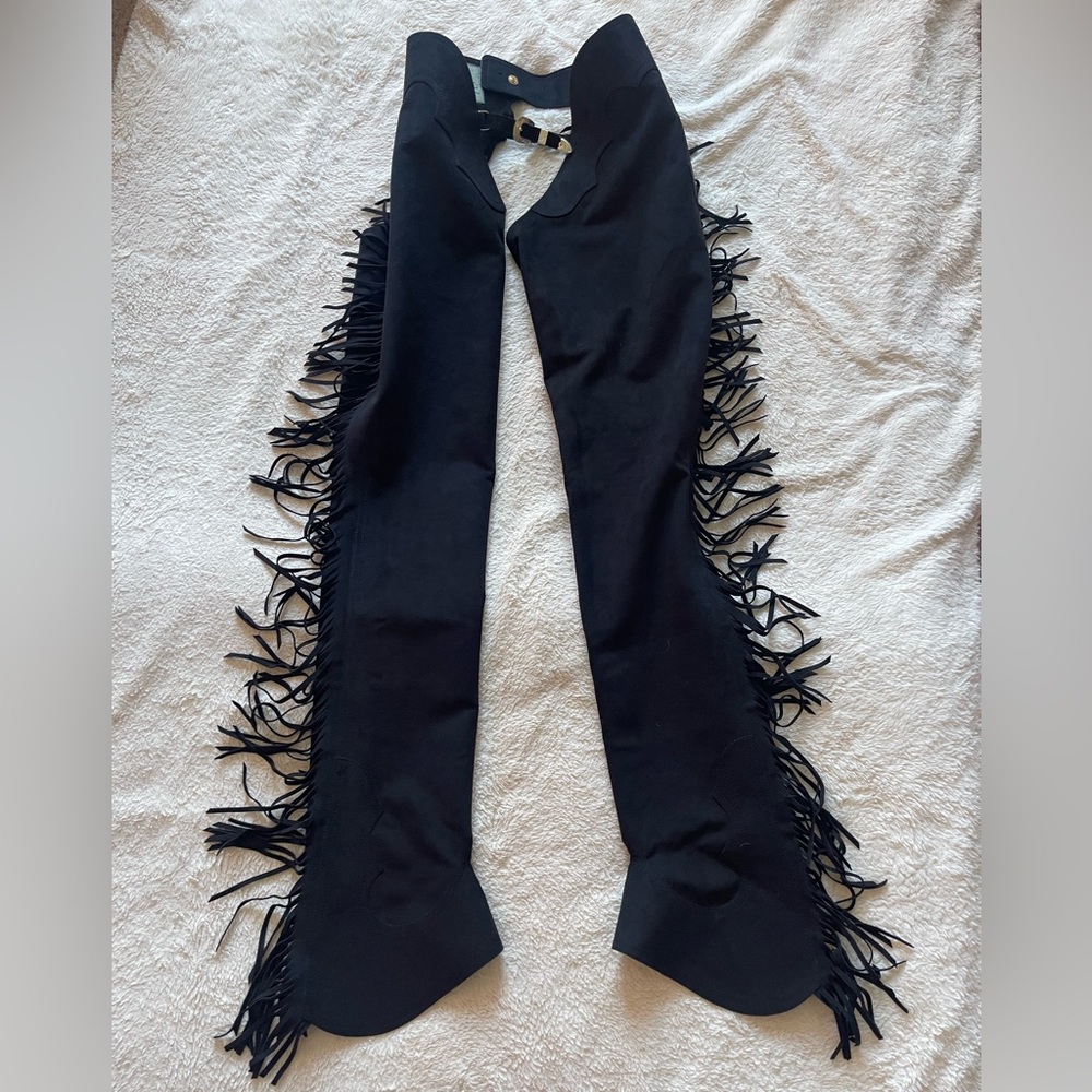 Hobby horse clothing co. Inc. ultrasuede western riding chaps, fringed BRAND NEW